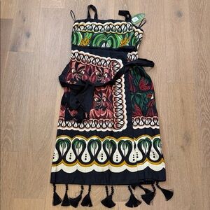 Farm Rio Off-White Coconut Tree Flow Lenzing Ecovero Euroflax Dress